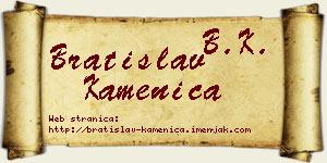 Bratislav Kamenica vizit kartica